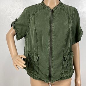 Torrid Dark Green Utility Zip Up Shirt Jacket Size 00